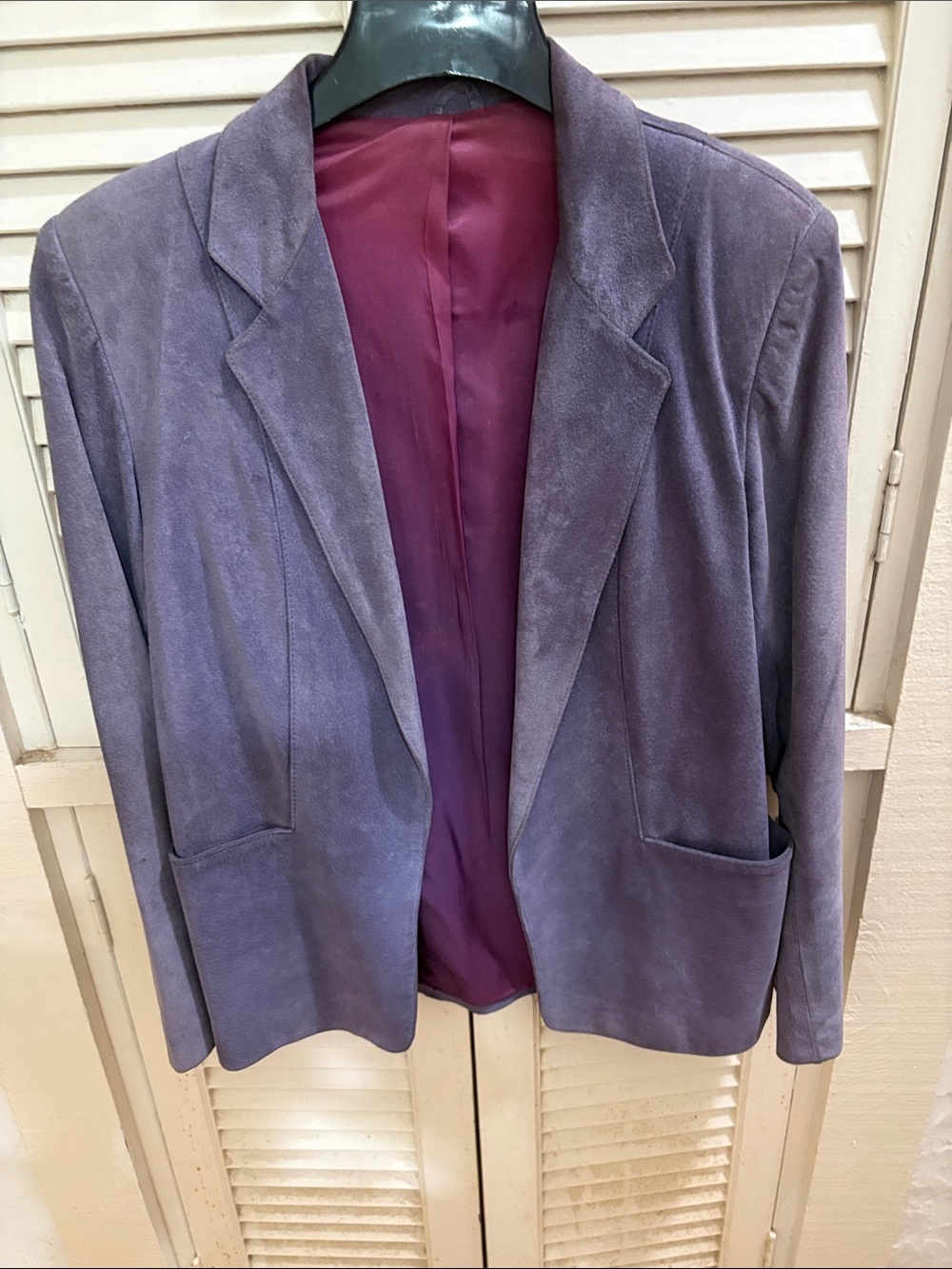 Women's Purple Suede Blazer Jacket